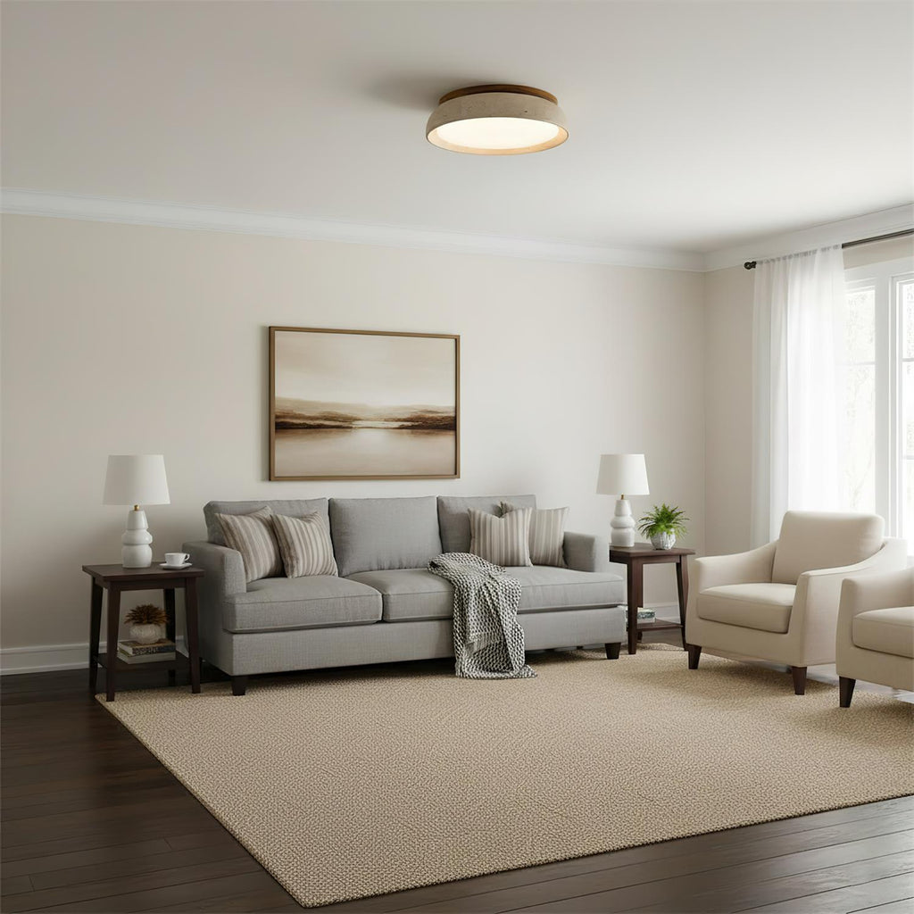 Modern Stone Effect Ceiling Light with Warm LED