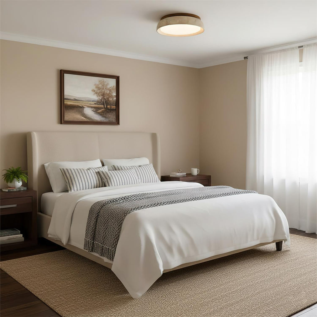 Modern Stone Effect Ceiling Light with Warm LED