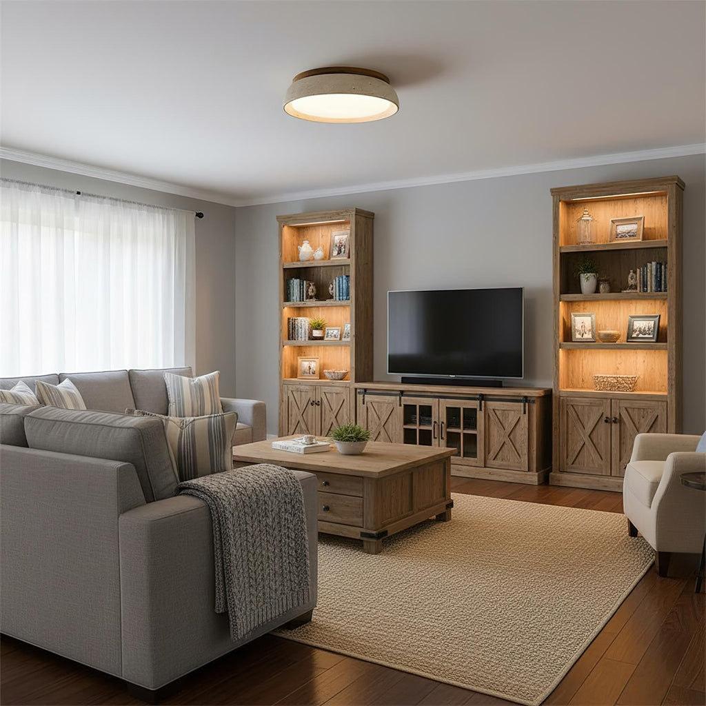 Modern Stone Effect Ceiling Light with Warm LED