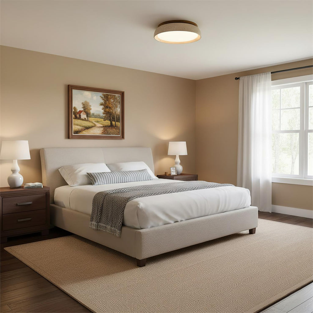 Modern Stone Effect Ceiling Light with Warm LED