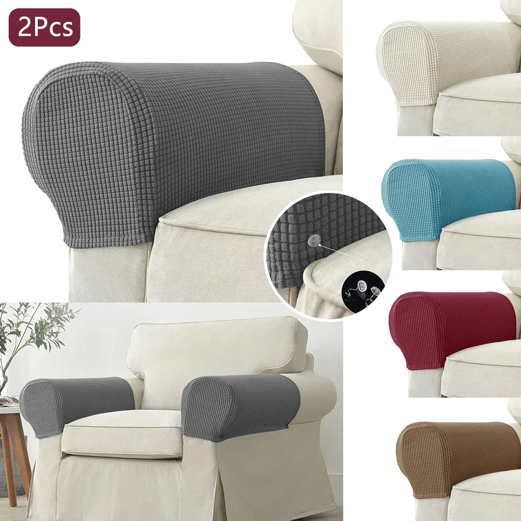 Stretch Armrest Covers Set Non Slip Quilted Design