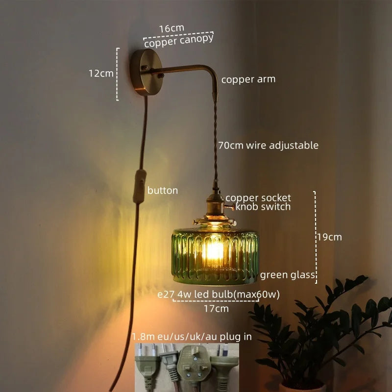 Vintage Japanese Wall Light Decorative Indoor Accent Lamp