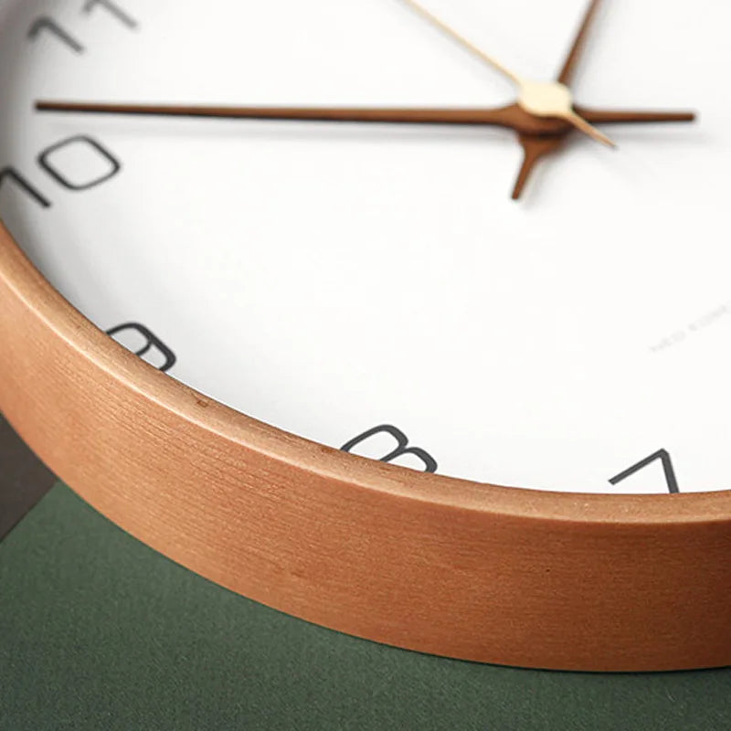 Scandinavian Style Wall Clock Silent Quartz Round