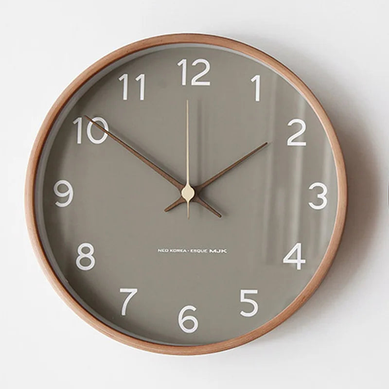 Scandinavian Style Wall Clock Silent Quartz Round