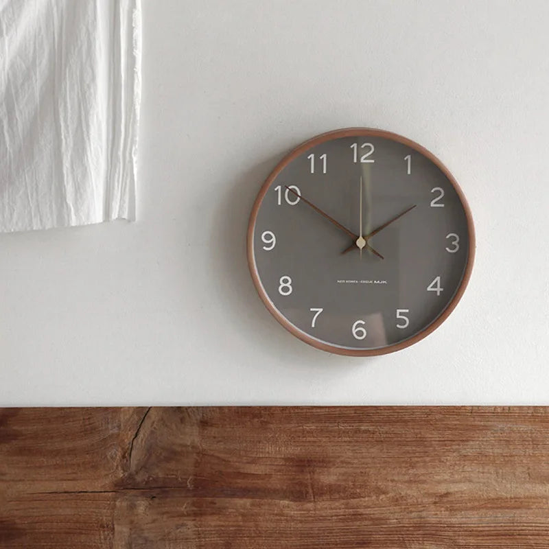Scandinavian Style Wall Clock Silent Quartz Round