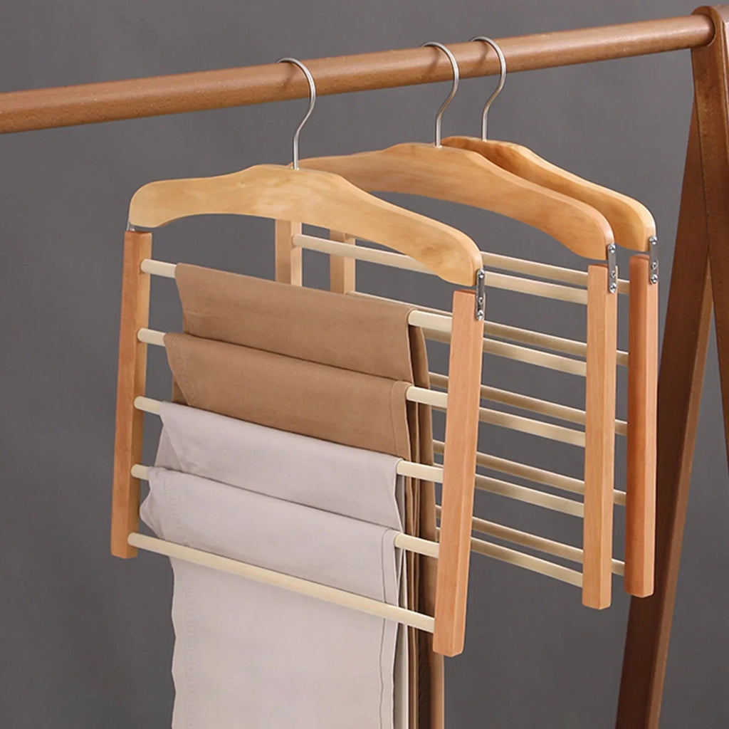 Wardrobe Trouser Hanger Tiered Multi-Bar Clothing Organiser
