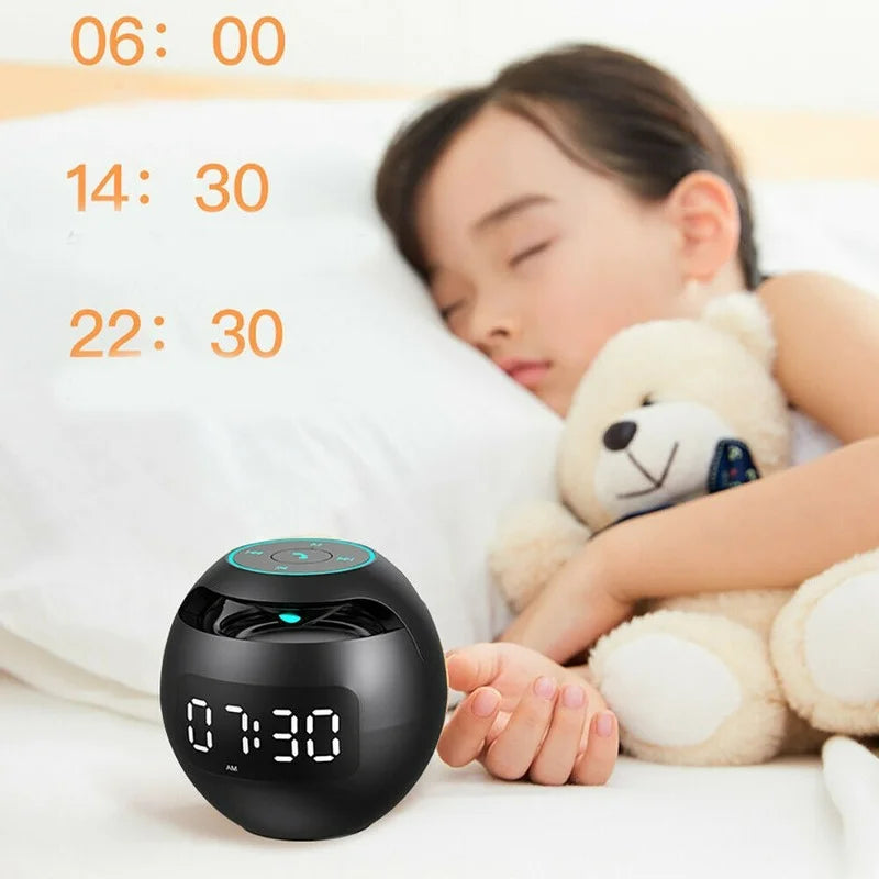 Digital Alarm Clock with Bluetooth Speaker and LED Lighting
