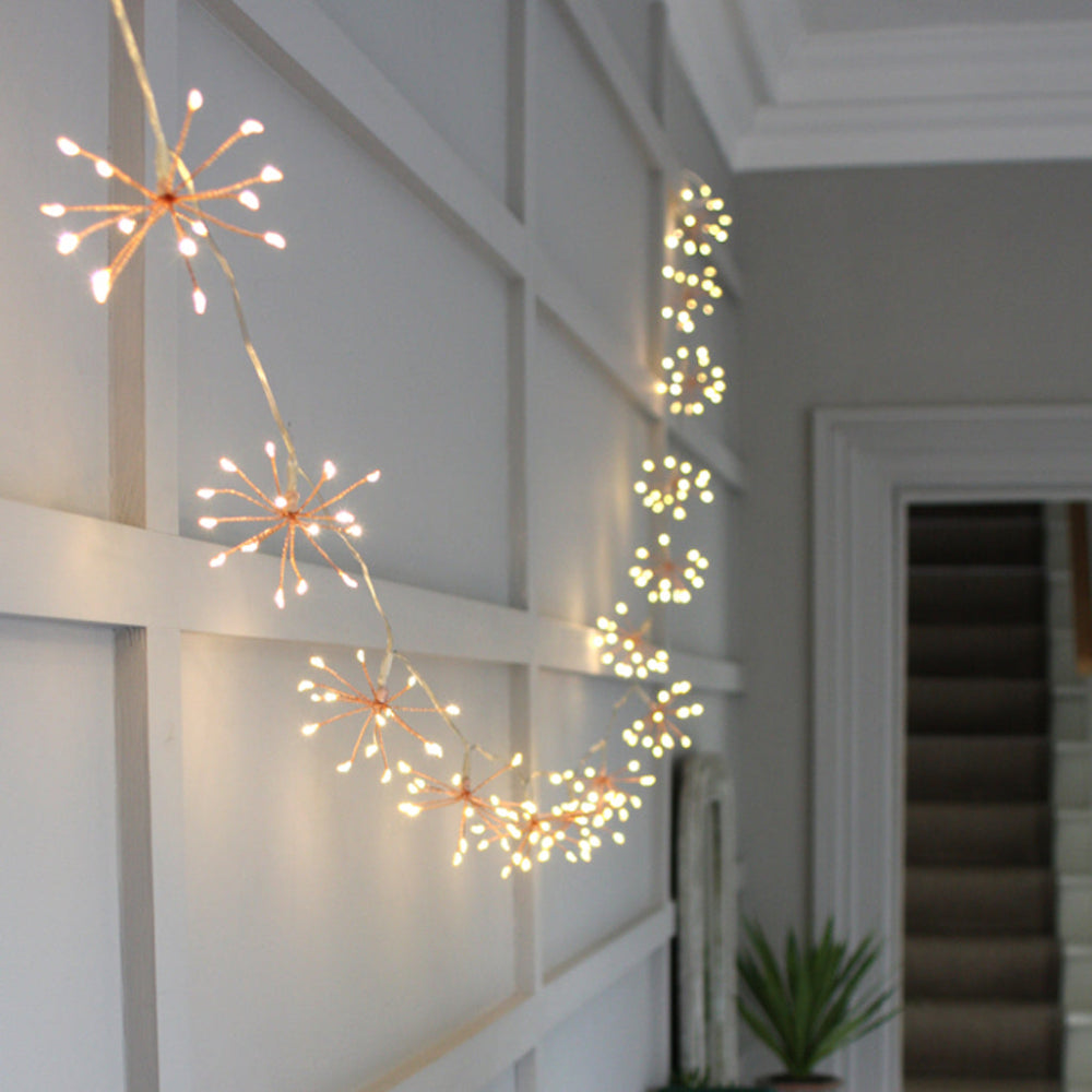 Decorative Starburst String Lights Warm White LED Cluster Lights