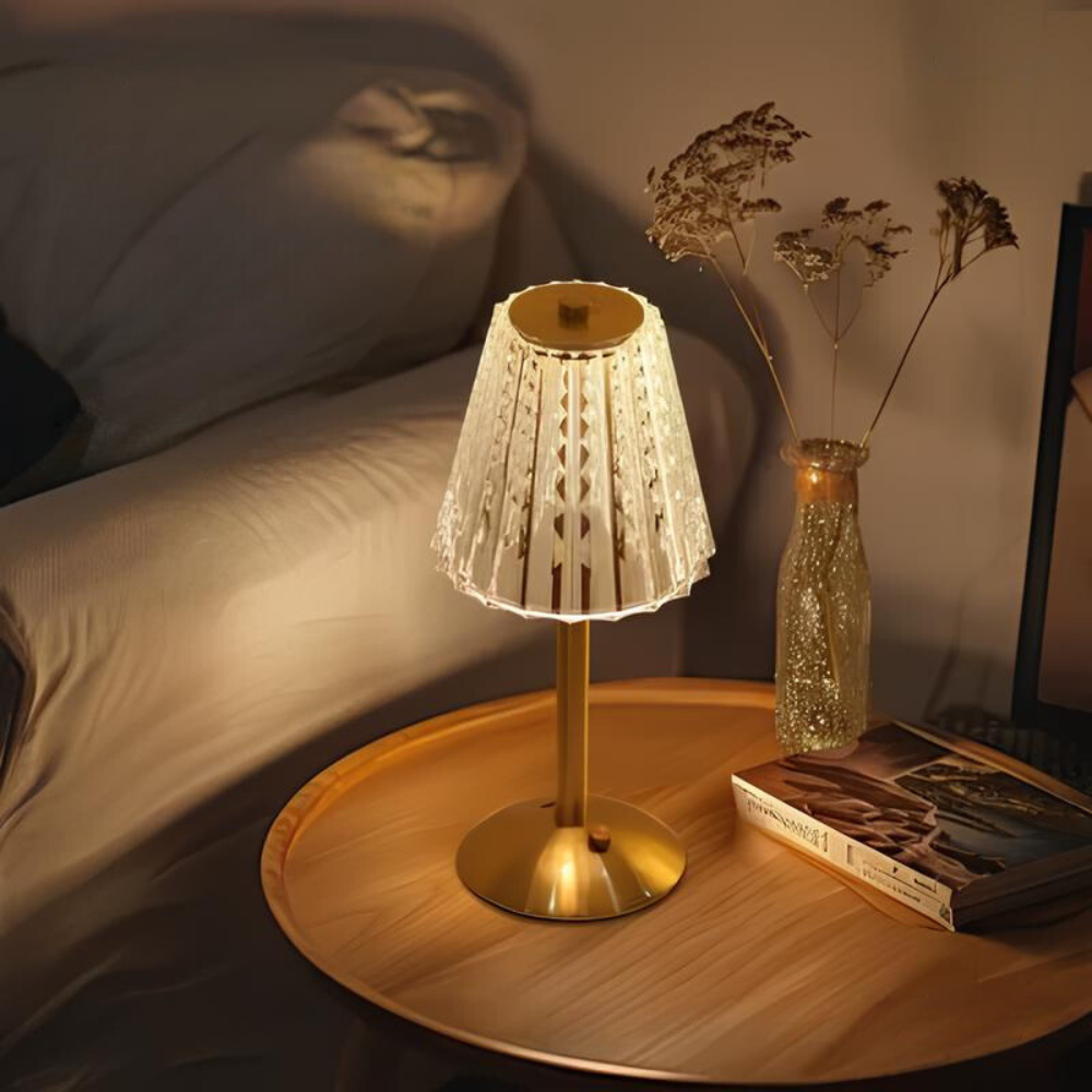 Rechargeable Crystal Touch Table Lamp Portable LED Mood Light