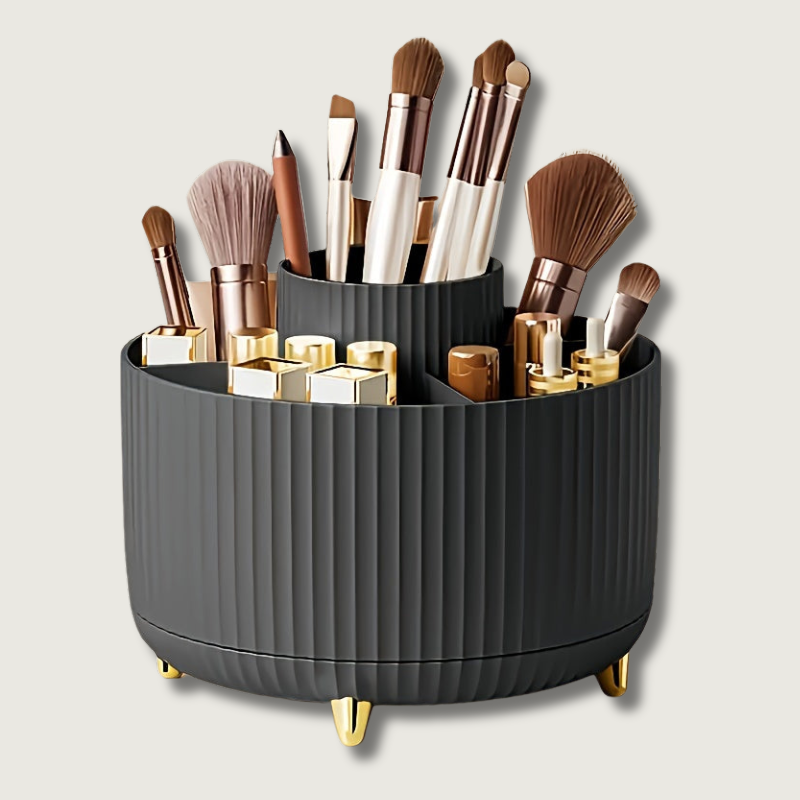 Rotating Makeup Organizer 5 Compartment Vanity Storage