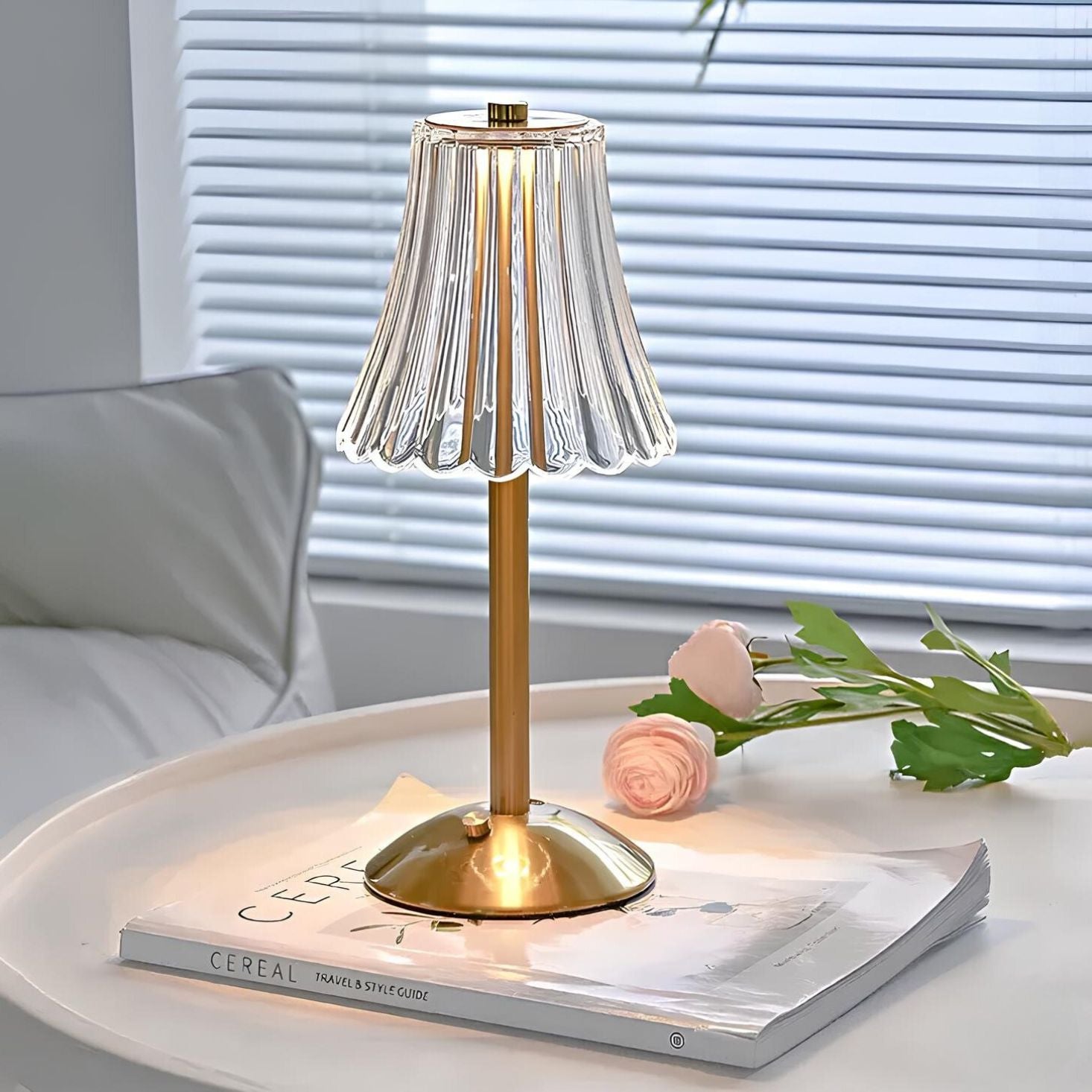 Rechargeable Crystal Touch Table Lamp Portable LED Mood Light