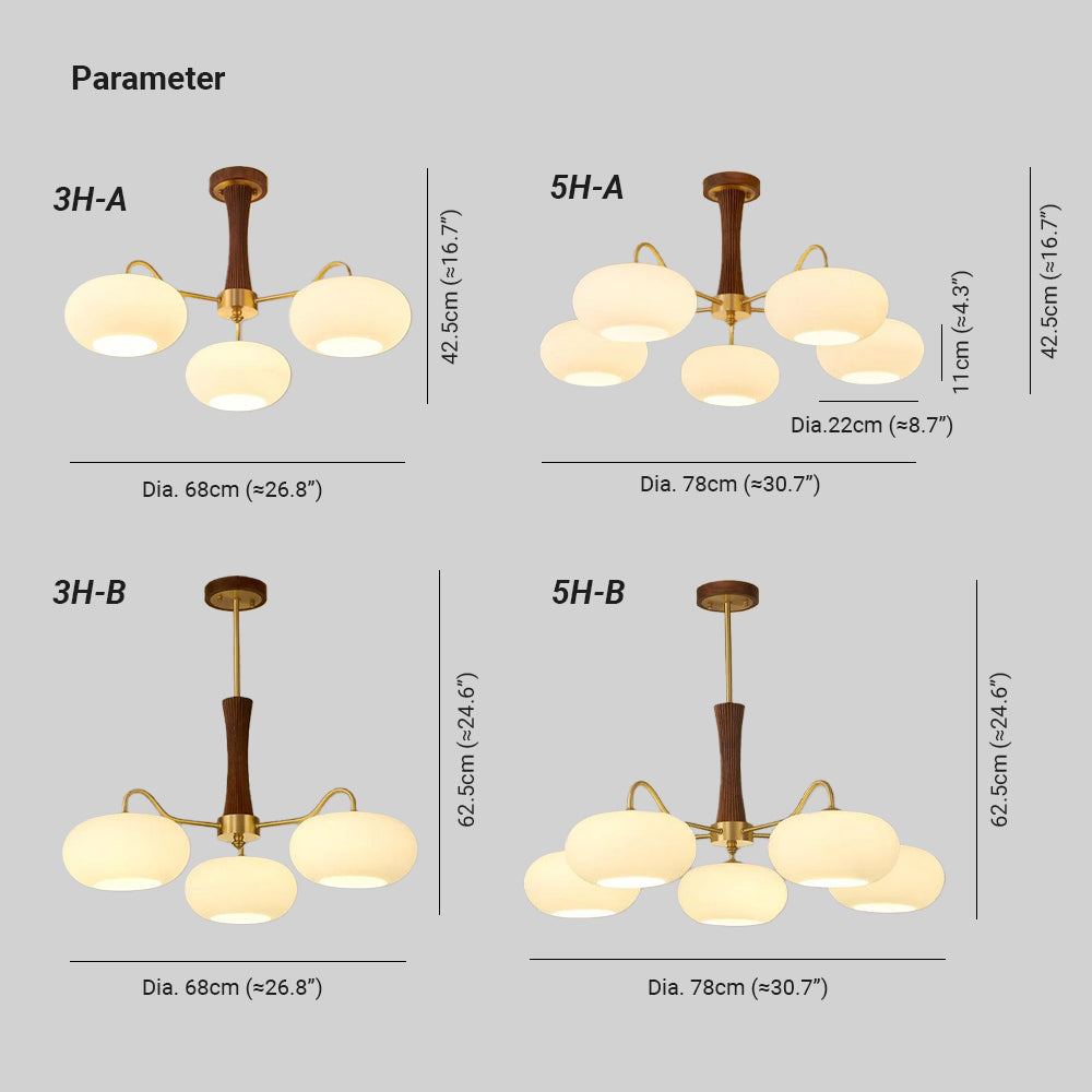 Retro Mid-Century Ceiling Light Decorative Multi-Light Chandelier
