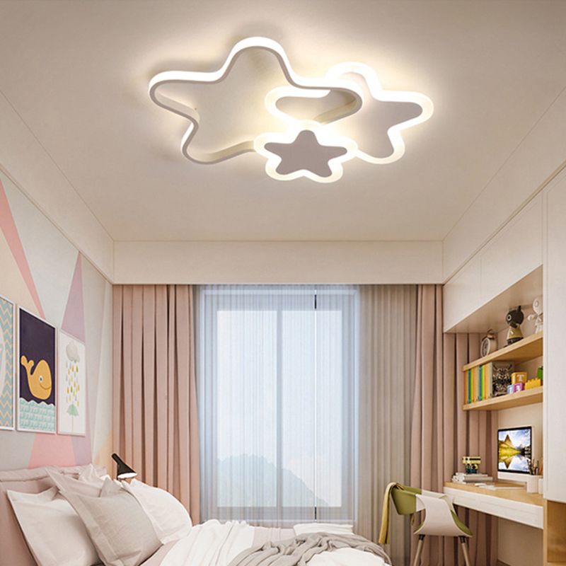 LED Ceiling Light Pink White  Modern Flush Mount Fixture
