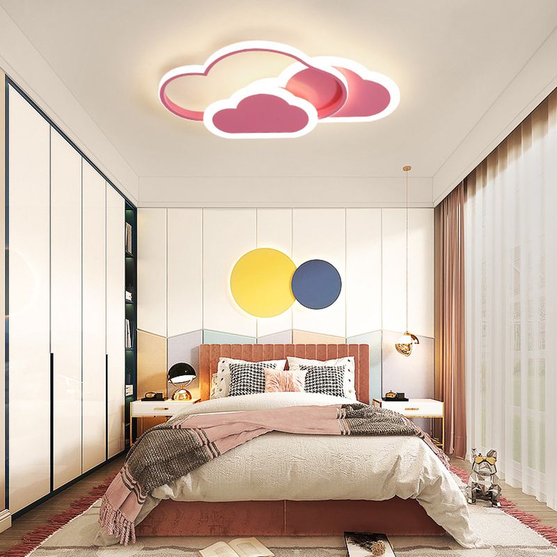 LED Ceiling Light Pink White  Modern Flush Mount Fixture