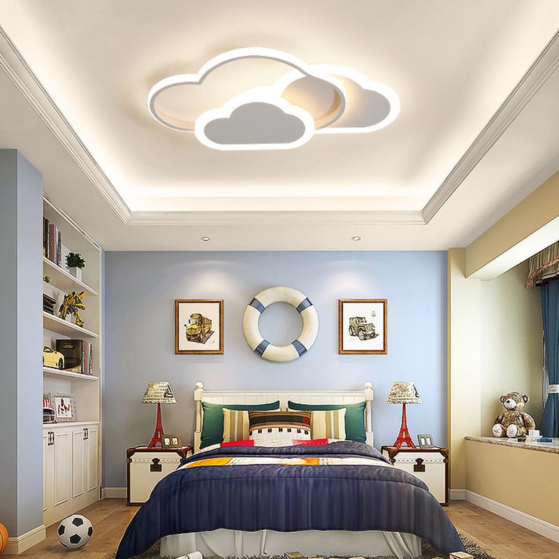 LED Ceiling Light Pink White  Modern Flush Mount Fixture