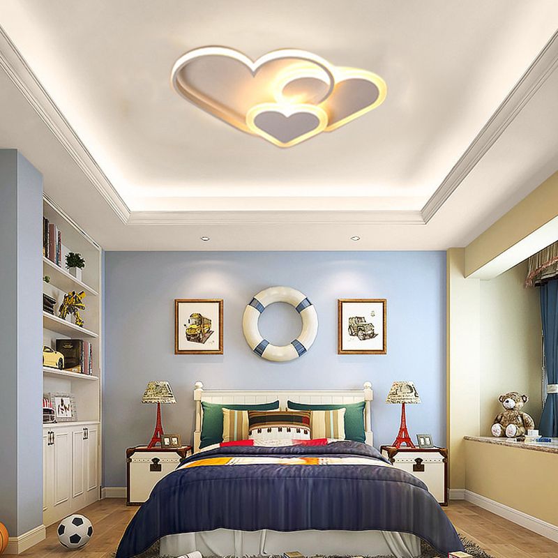 LED Ceiling Light Pink White  Modern Flush Mount Fixture