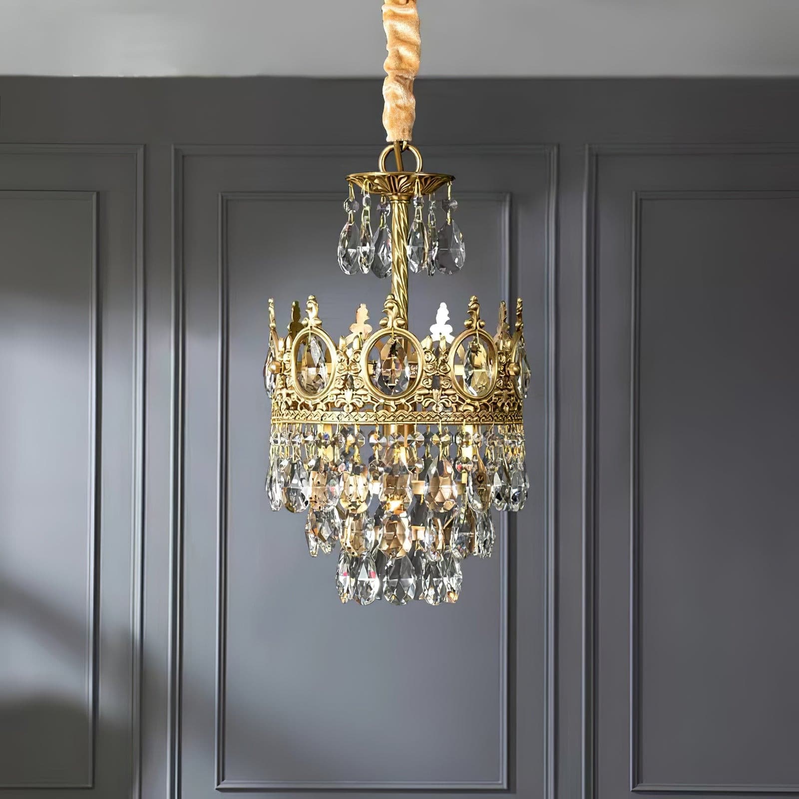 Aurelia Brass Crystal Chandelier