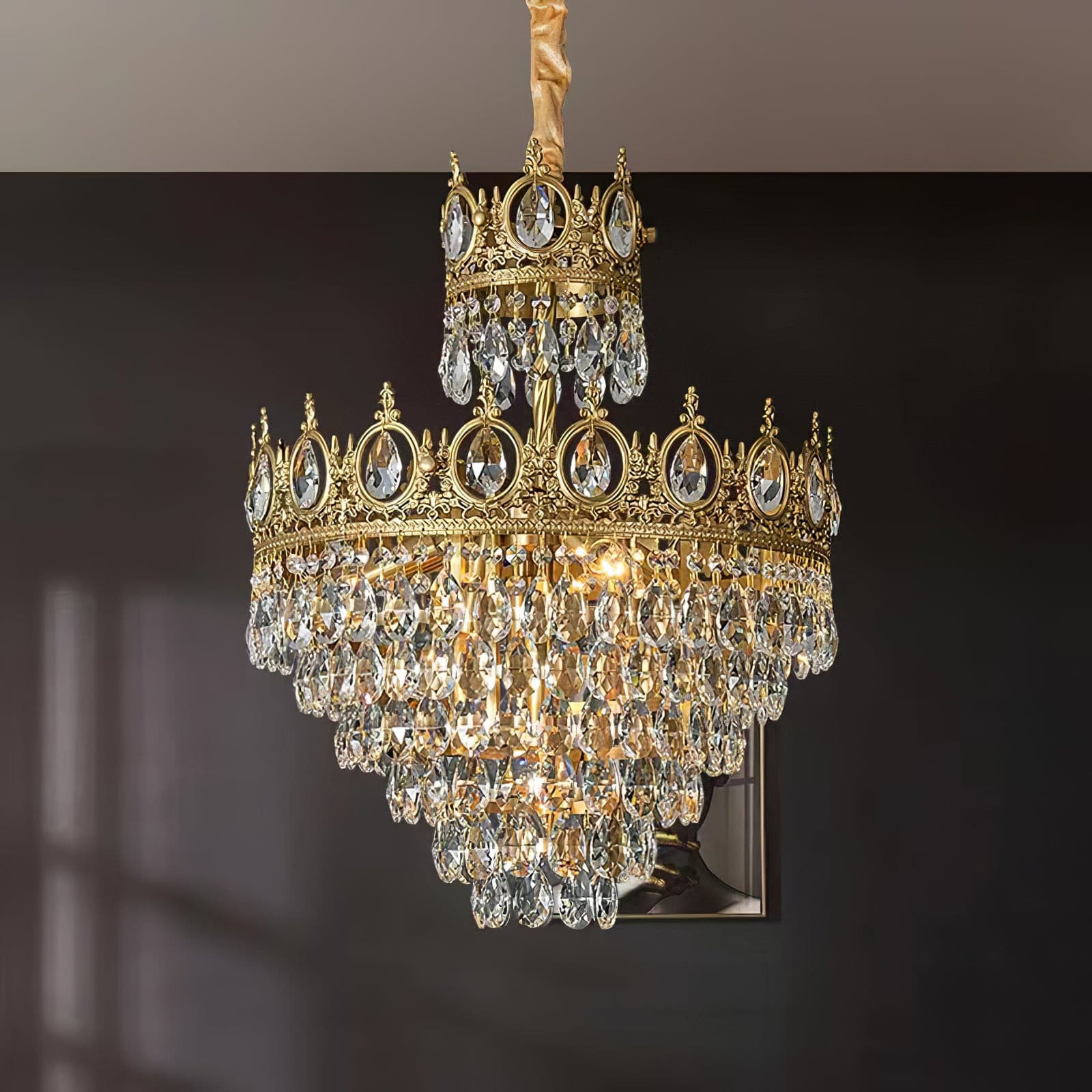 Aurelia Brass Crystal Chandelier
