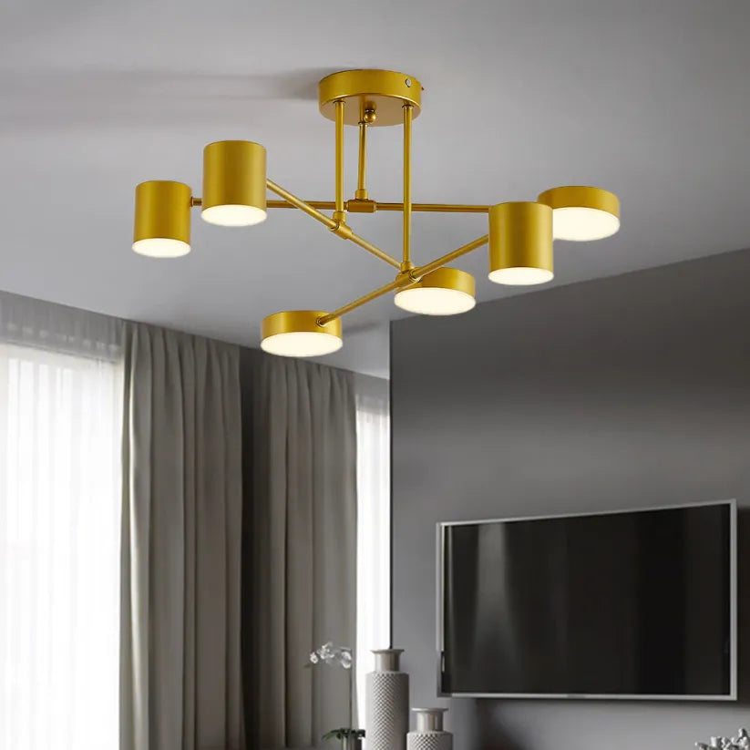 Geometric 6-Light Ceiling Light Adjustable Lighting for Living Rooms