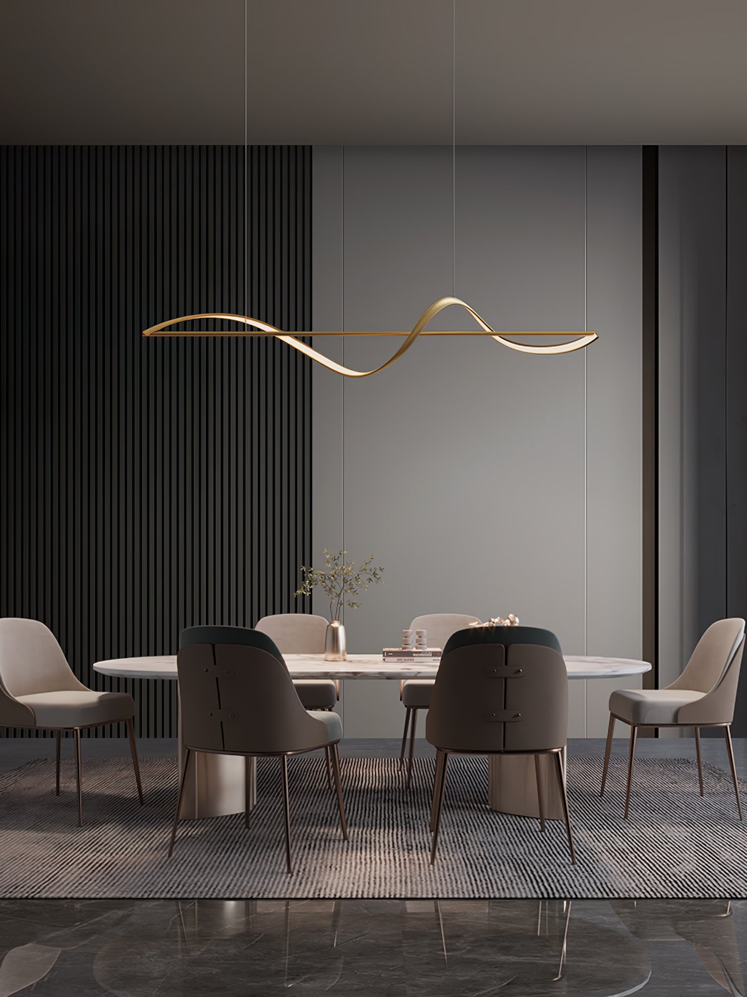 Solenne Wave Linear Pendant Light