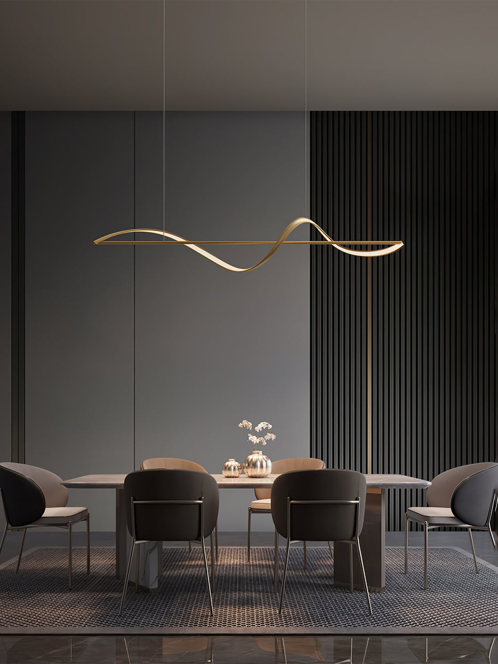 Solenne Wave Linear Pendant Light