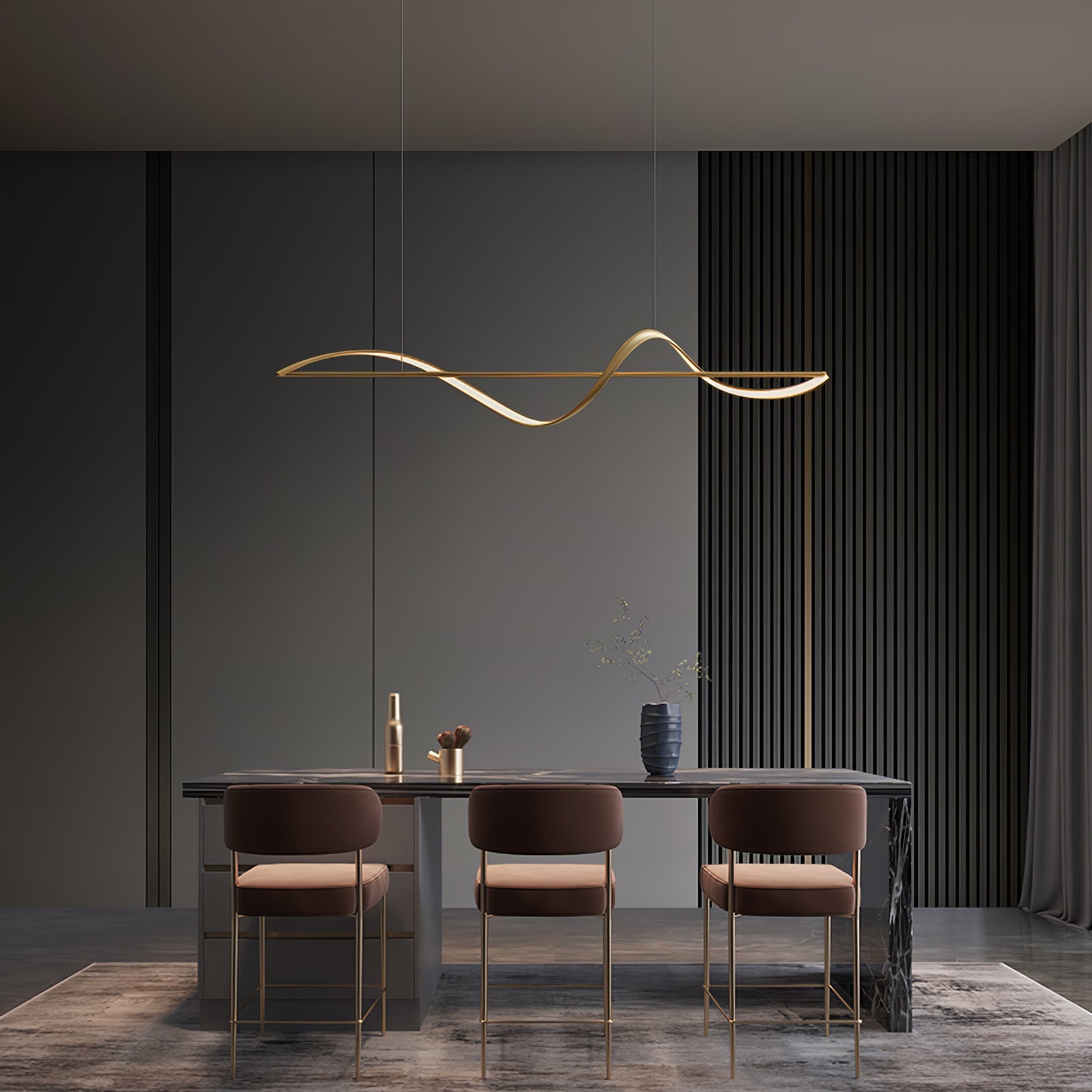 Solenne Wave Linear Pendant Light