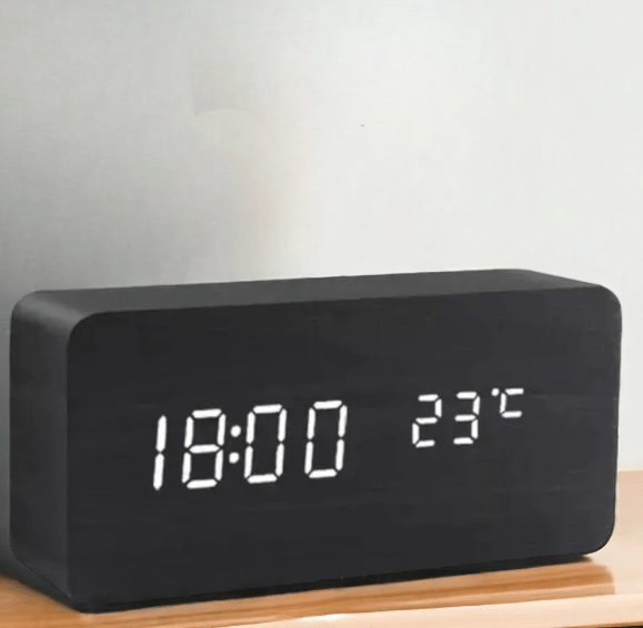 LED Desk Clock with Sound Activation and Adjustable Display