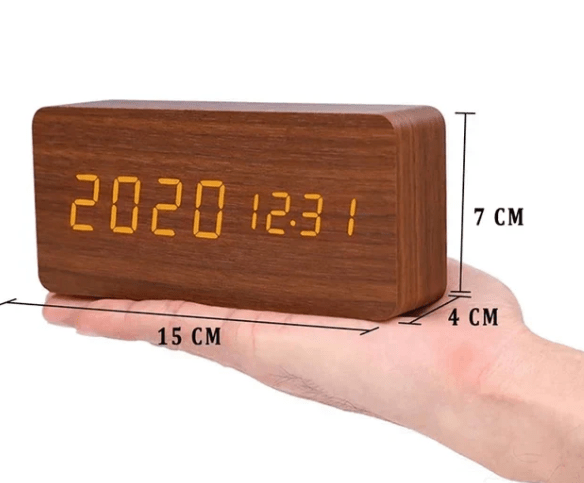 LED Desk Clock with Sound Activation and Adjustable Display
