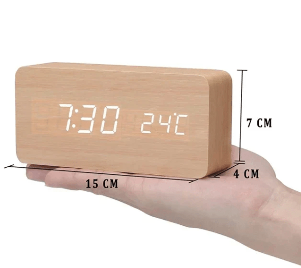 LED Desk Clock with Sound Activation and Adjustable Display