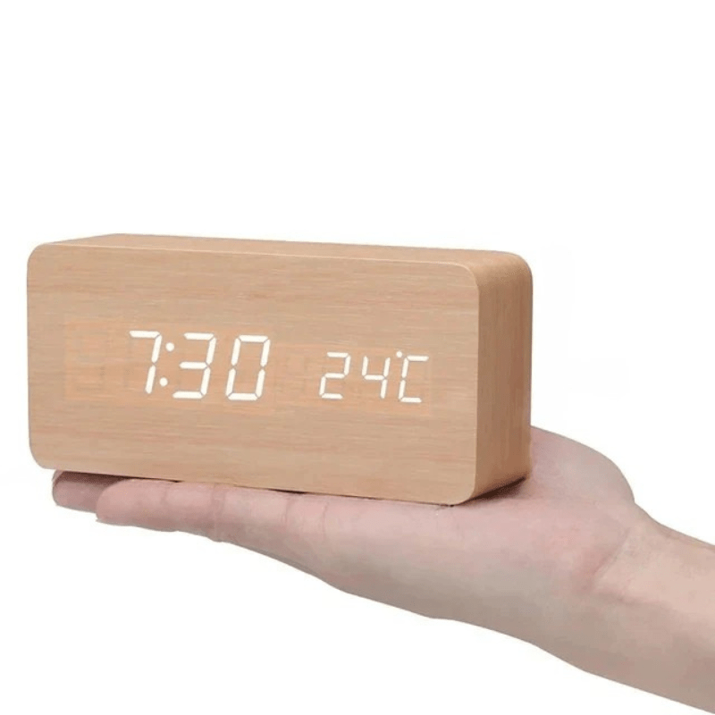 LED Desk Clock with Sound Activation and Adjustable Display