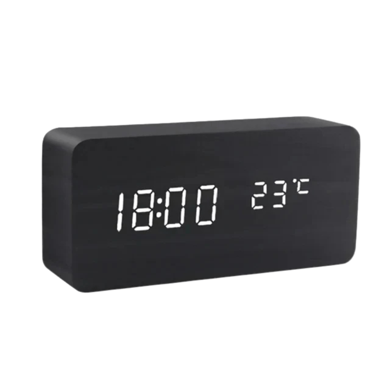 LED Desk Clock with Sound Activation and Adjustable Display