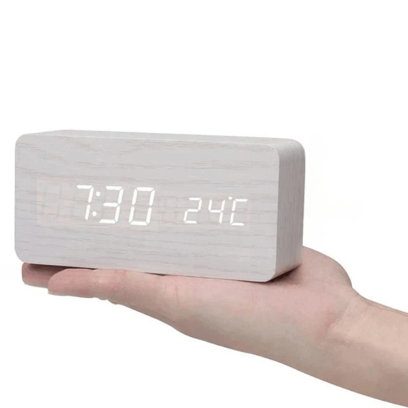 LED Desk Clock with Sound Activation and Adjustable Display