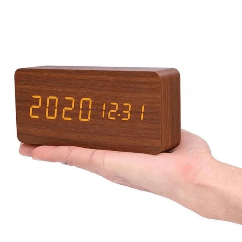 LED Desk Clock with Sound Activation and Adjustable Display