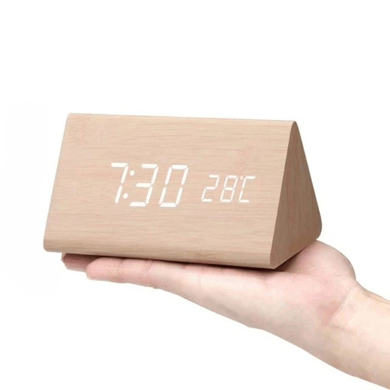 LED Desk Clock with Sound Activation and Adjustable Display
