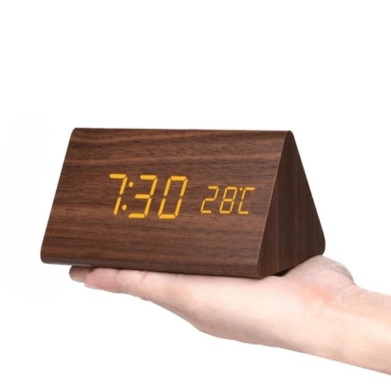 LED Desk Clock with Sound Activation and Adjustable Display