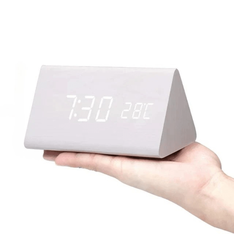 LED Desk Clock with Sound Activation and Adjustable Display