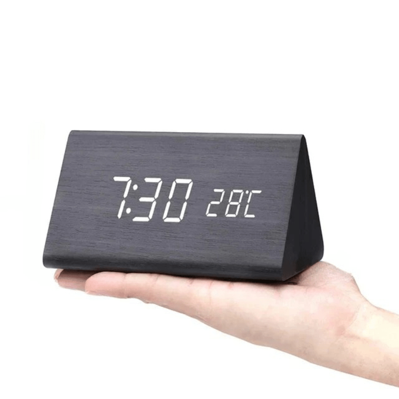 LED Desk Clock with Sound Activation and Adjustable Display