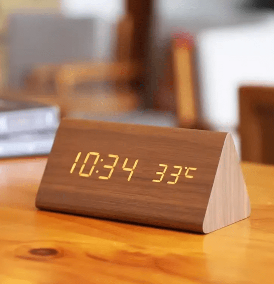 LED Desk Clock with Sound Activation and Adjustable Display