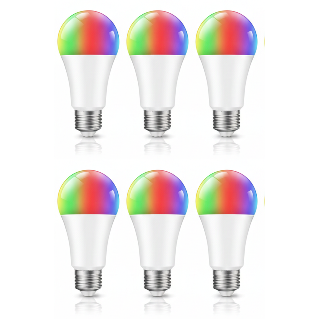 A19 E26 120V RGBWW WiFi Bluetooth Smart LED Bulb, 800 Lumens