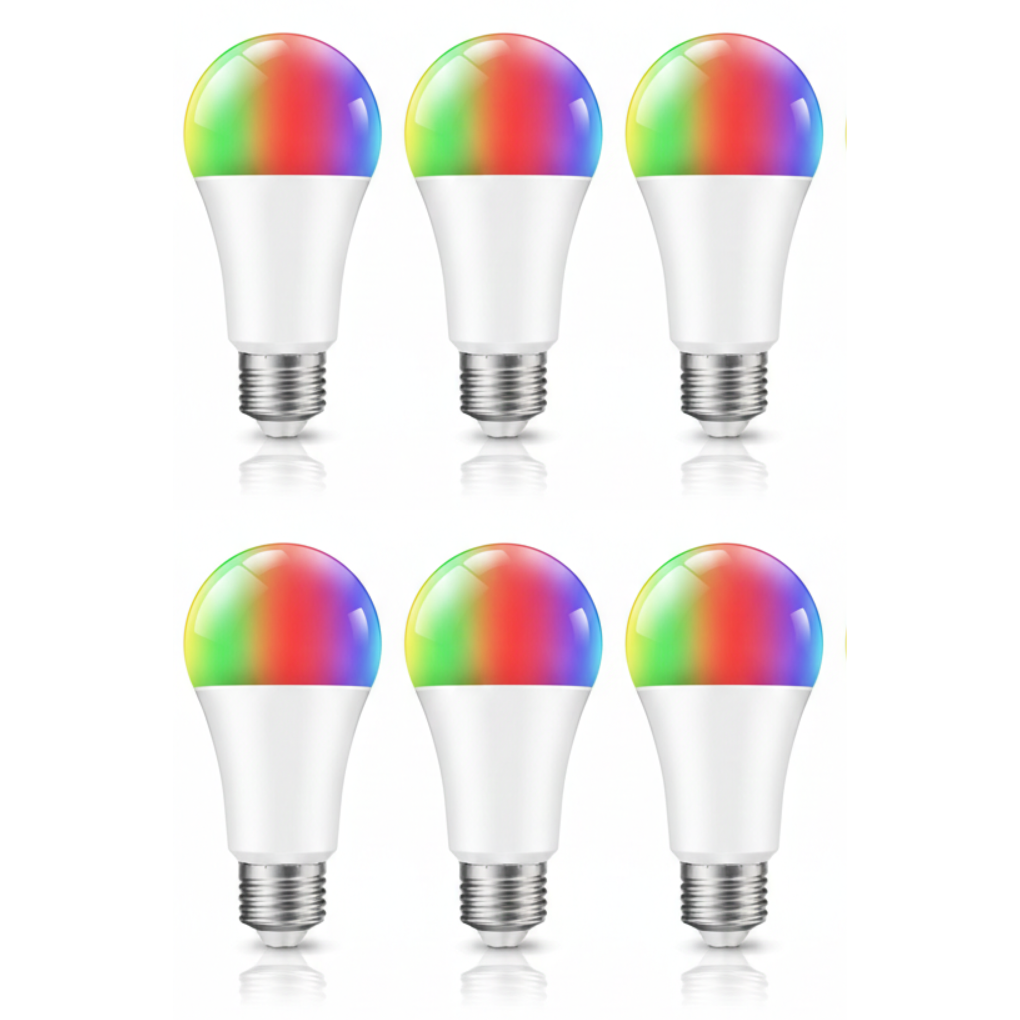 A19 E26 120V RGBWW WiFi Bluetooth Smart LED Bulb, 800 Lumens