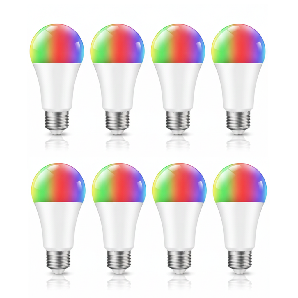 A19 E26 120V RGBWW WiFi Bluetooth Smart LED Bulb, 800 Lumens