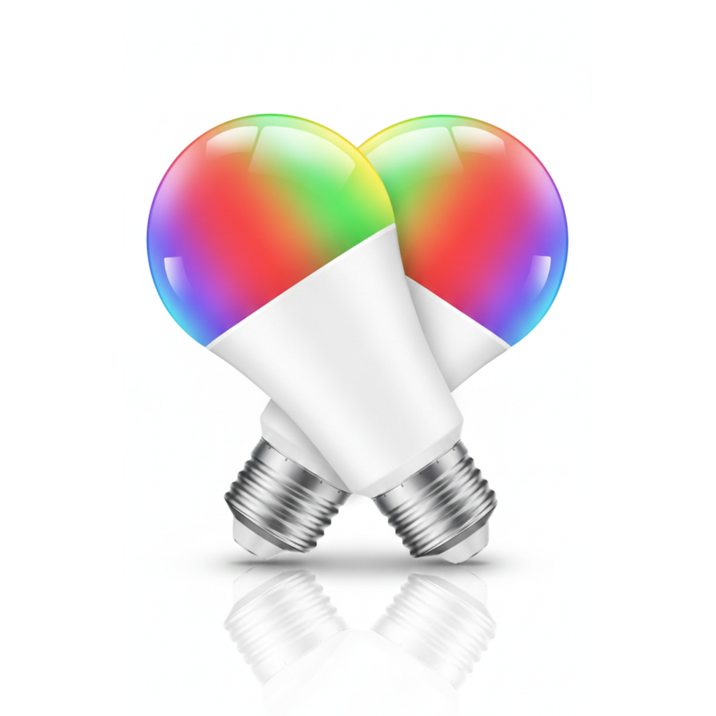 A19 E26 120V RGBWW WiFi Bluetooth Smart LED Bulb, 800 Lumens