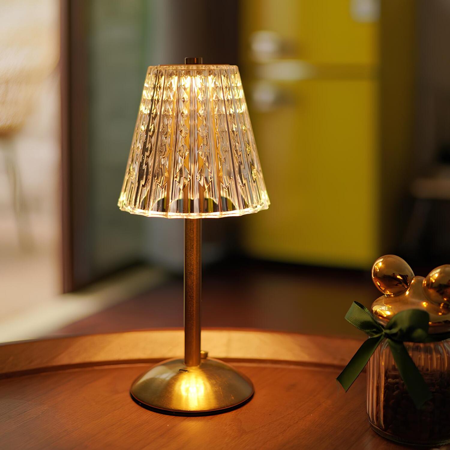 Rechargeable Crystal Touch Table Lamp Portable LED Mood Light