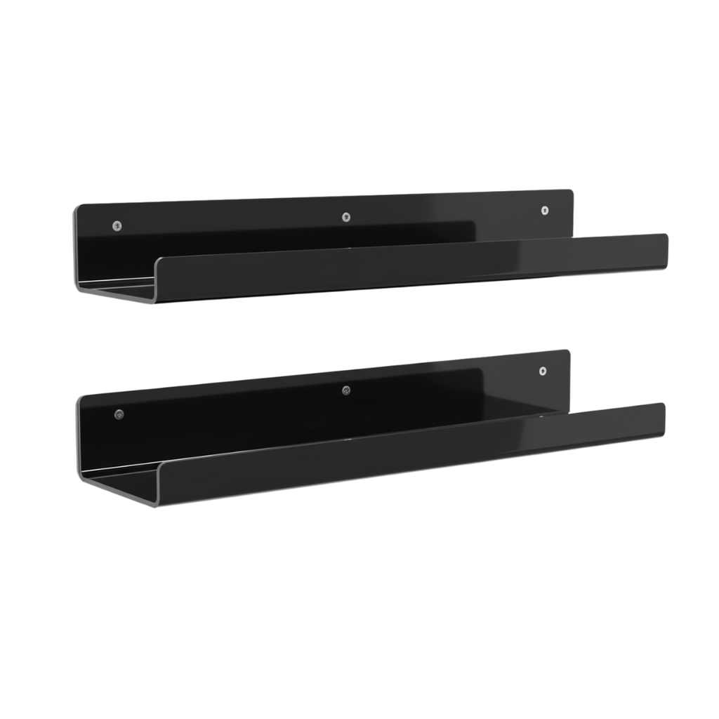 Acrylic Wall Shelves 15 Inch Floating Bathroom Organizer Set