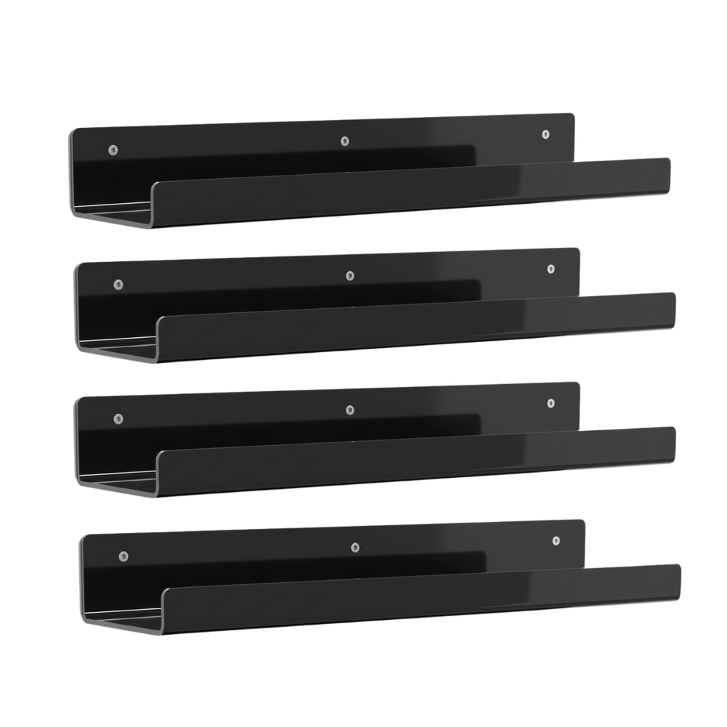 Acrylic Wall Shelves 15 Inch Floating Bathroom Organizer Set