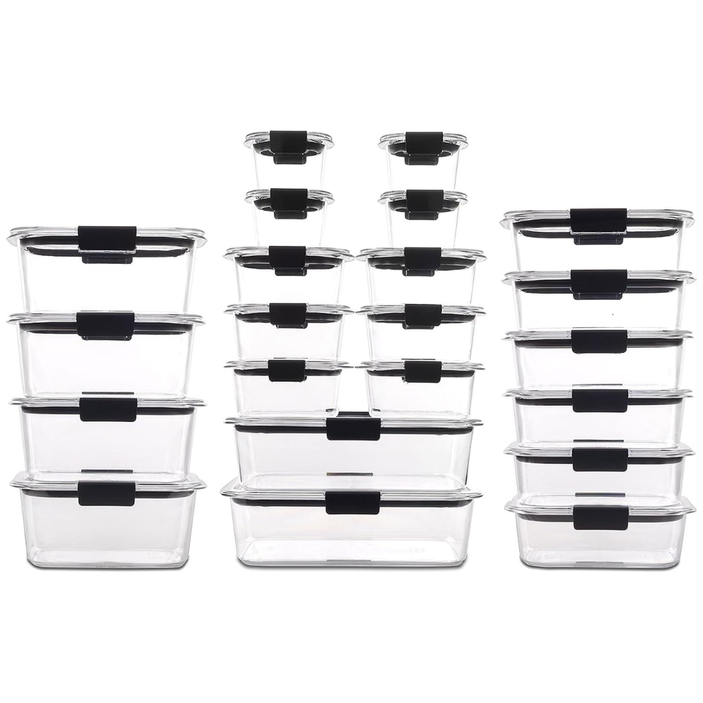 Airtight Food Storage Containers, Leak-Resistant Stackable Set