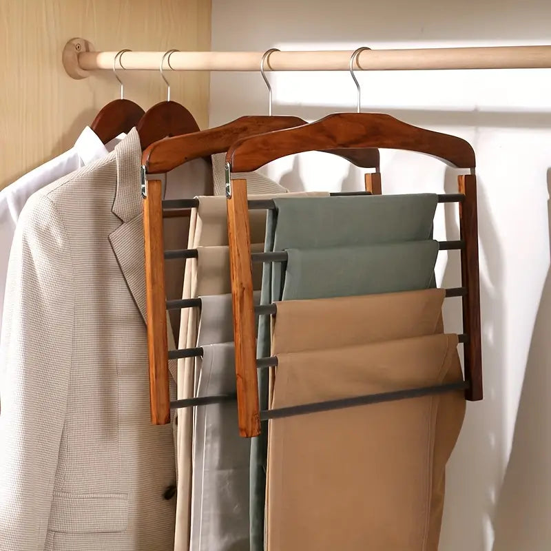 Wardrobe Trouser Hanger Tiered Multi-Bar Clothing Organiser