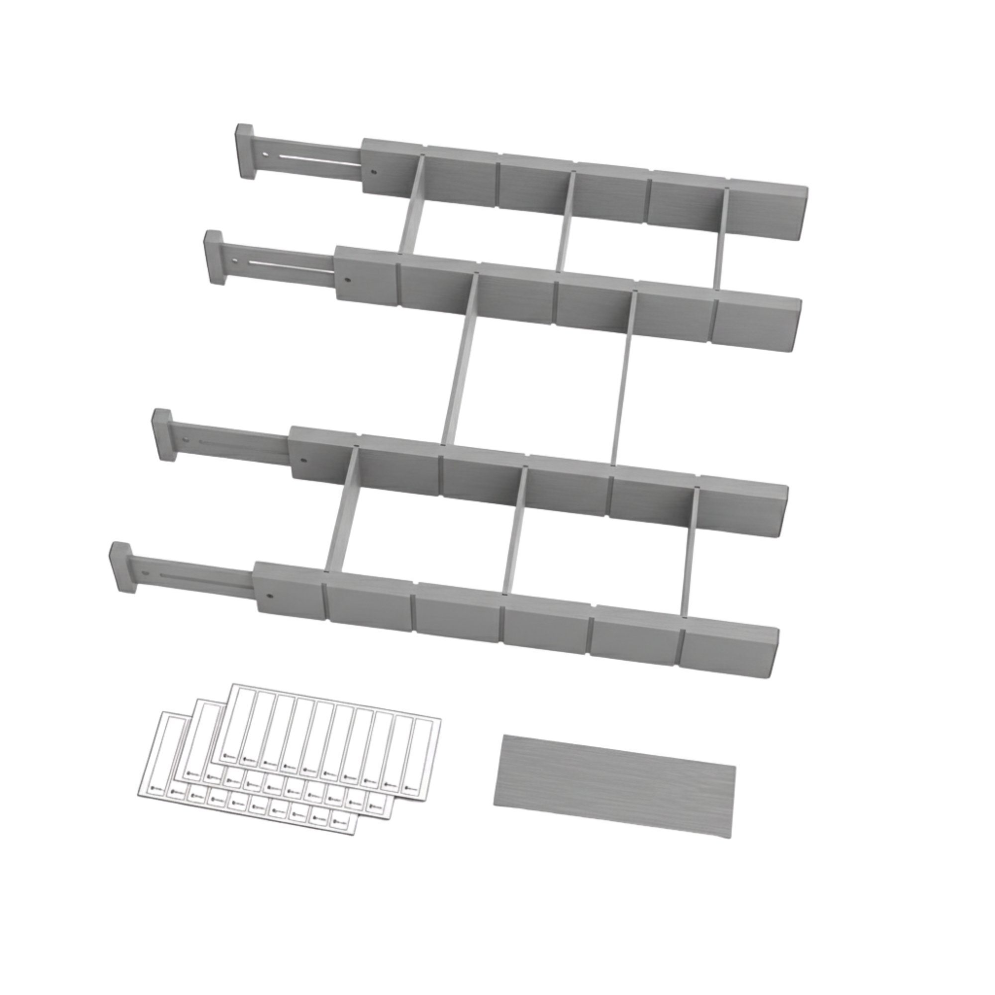 Bamboo Drawer Dividers with Inserts & Labels, Adjustable Organizers