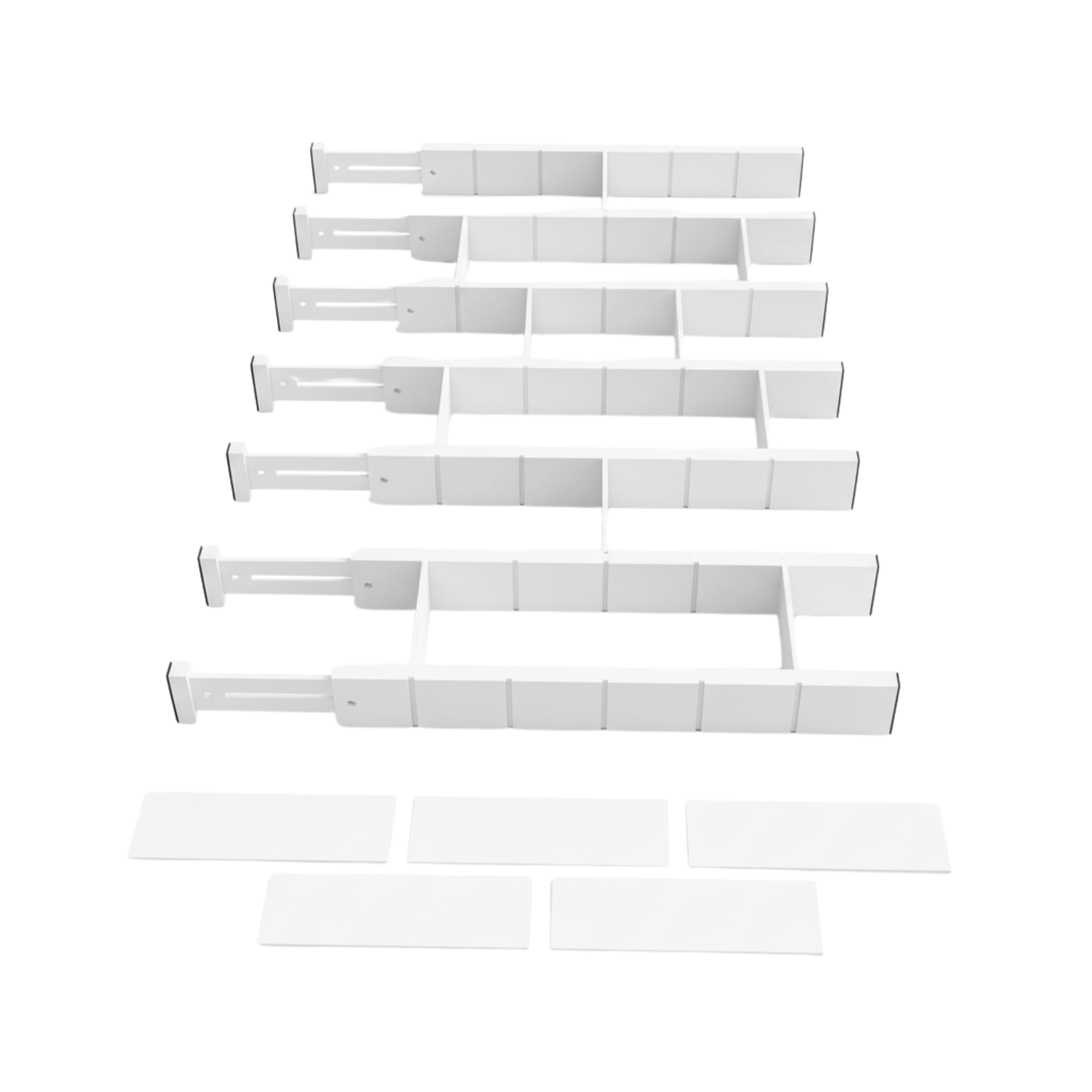Bamboo Drawer Dividers with Inserts & Labels, Adjustable Organizers