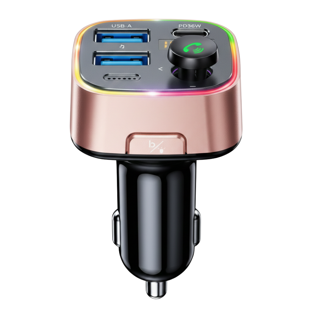 Bluetooth 5.4 FM Transmitter Car Adapter with 48W USB Charging